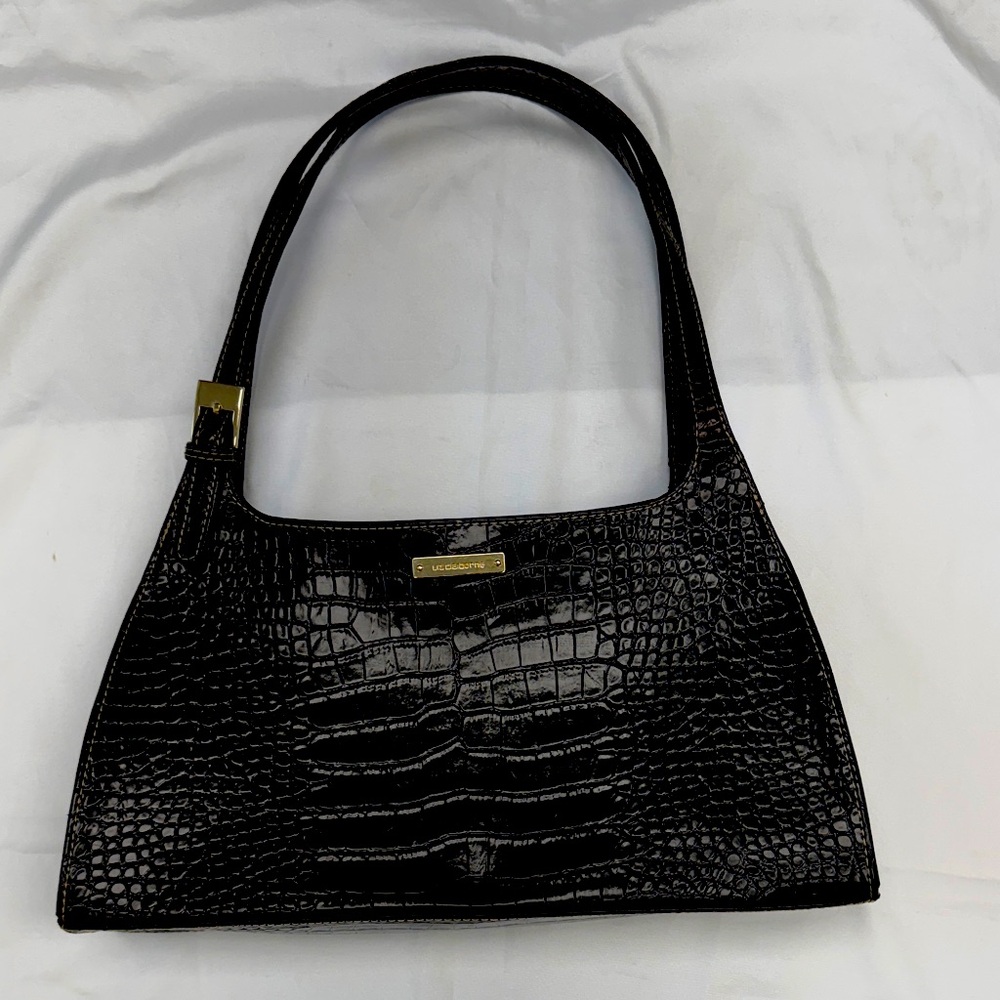 Vtg 90’ss Liz Clabornev Vegan Leather Embossed Handbag